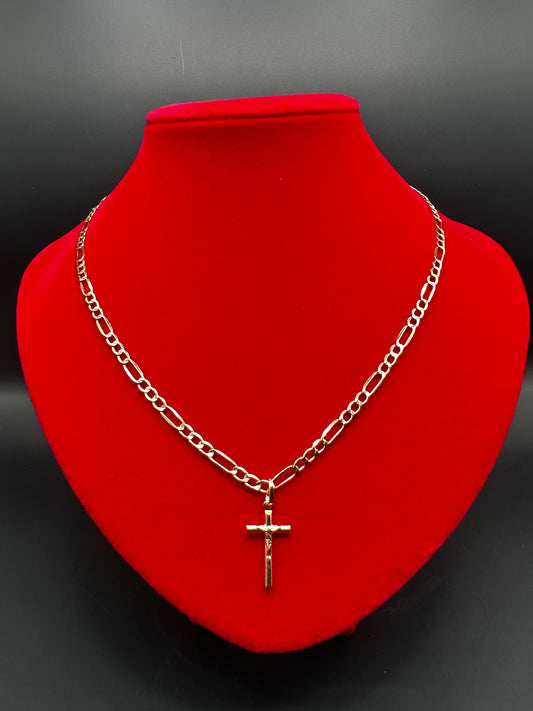 Chain Figaro + Cross Pendant