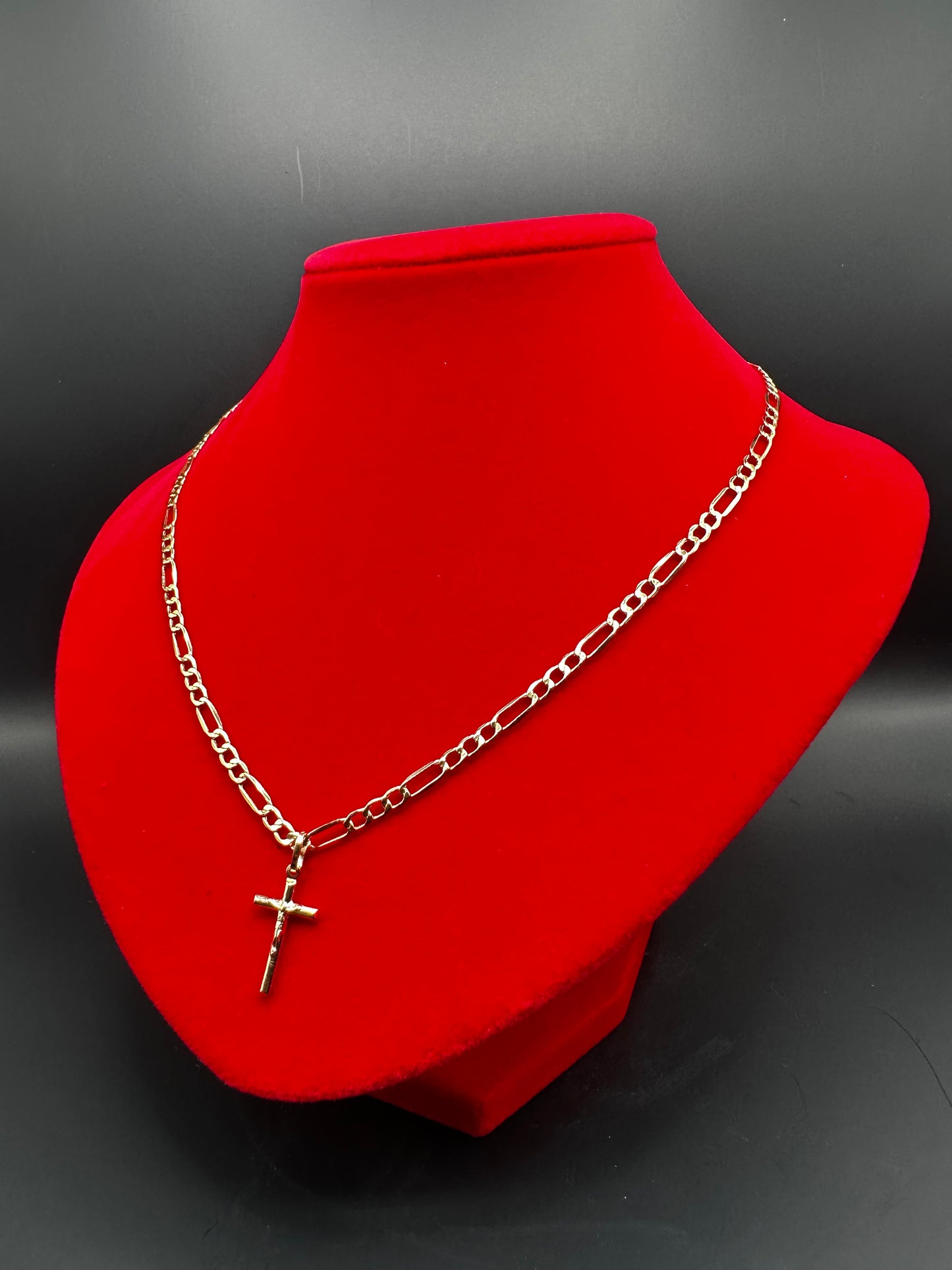 Chain Figaro + Cross Pendant
