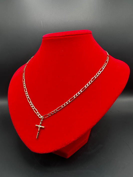 Chain Figaro + Cross Pendant