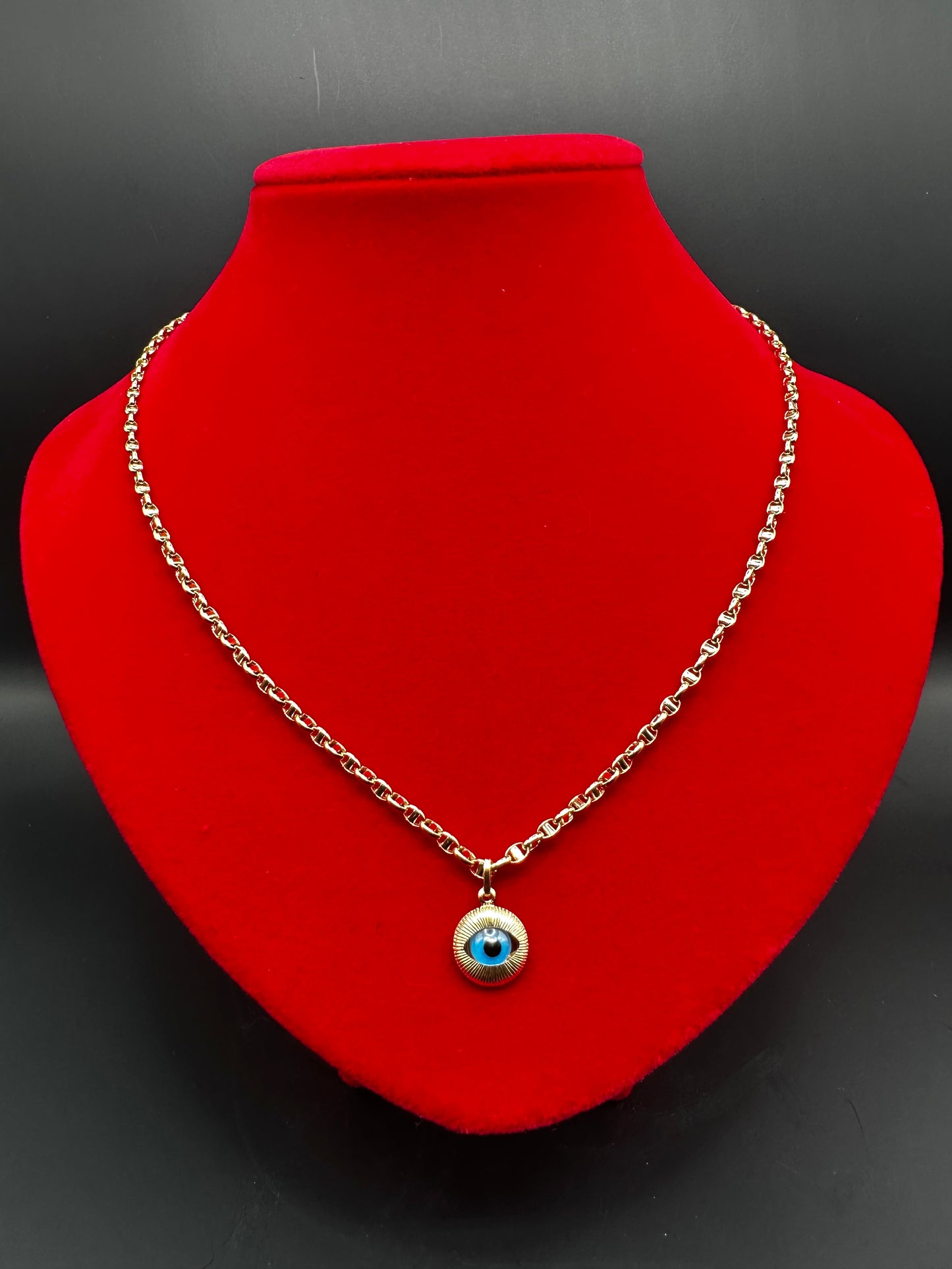 Anchor Link Chain + Turkish Eye Pendant